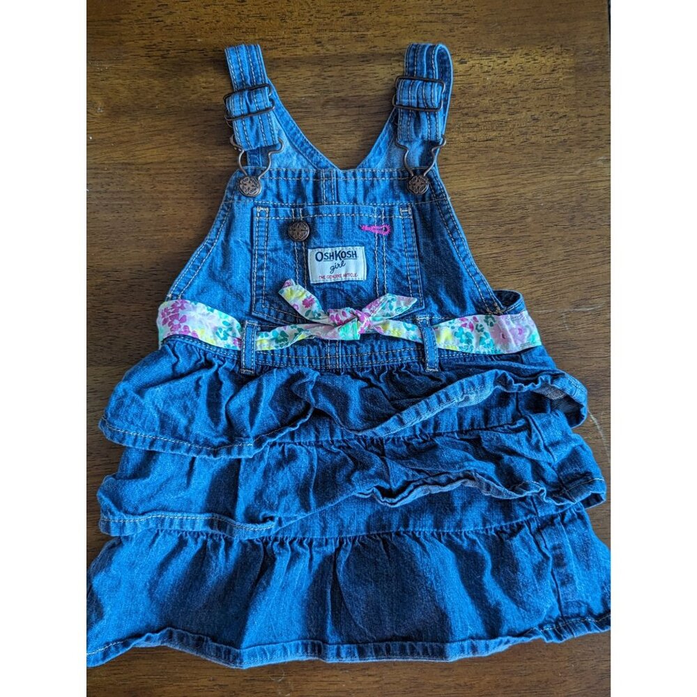 OshKosh Girl Denim Jumper Dress - Size 24mo